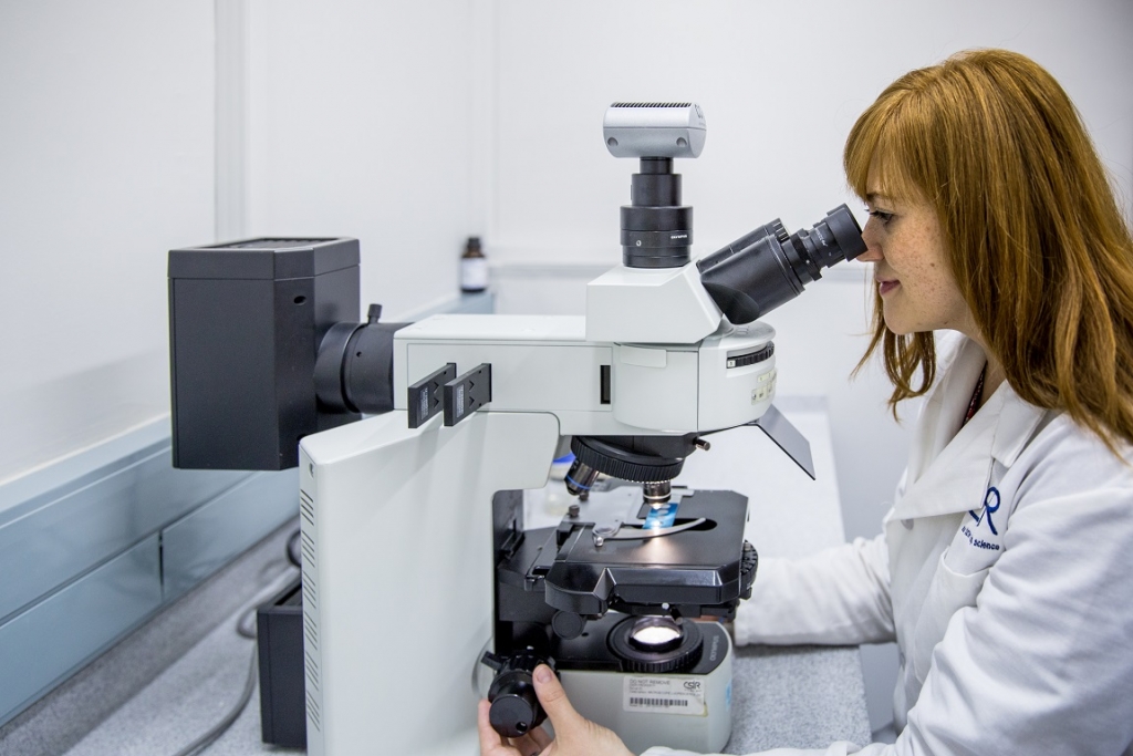 Scientist performing a test