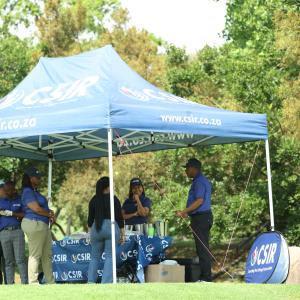 Playing golf