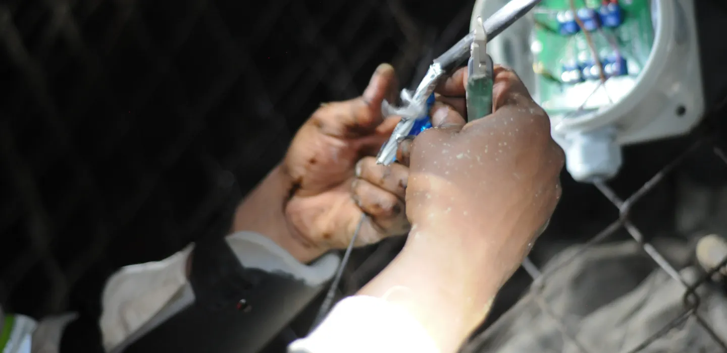 working on mining equipment