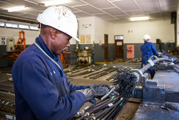 Technician performing service