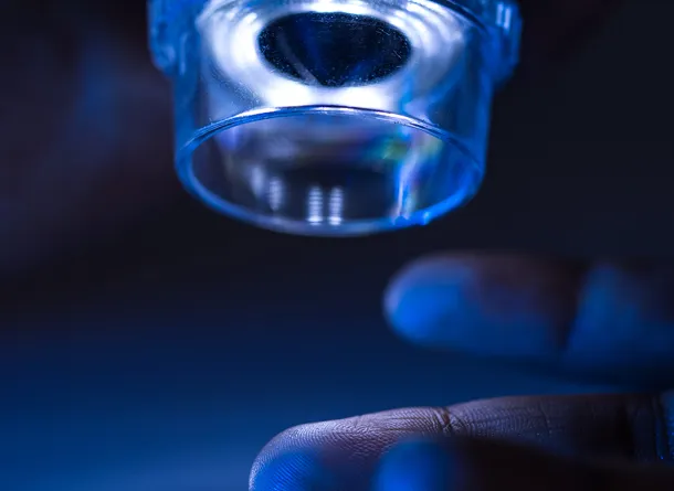 Light illuminating on fingers