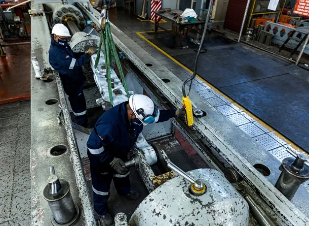 Technician performing service