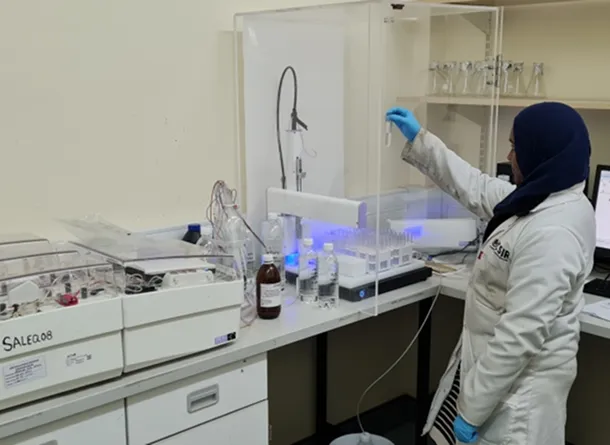 Scientist testing water