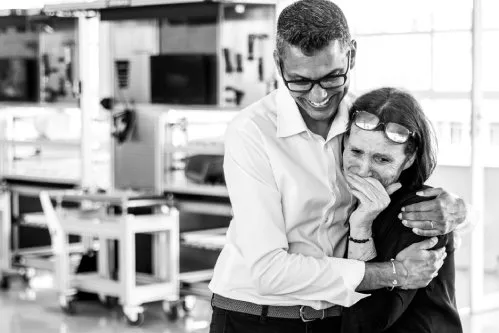 CSIR robotics expert Dr Sunveer Matadin (left) and community health worker and disability consultant Ruth Stubbs